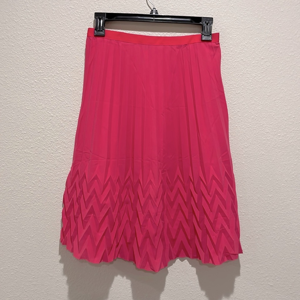 O by Organic Anthropologie pleated pink skirt